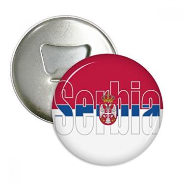 Imagem de Abridor de garrafas com nome da bandeira do país da Sérvia emblema multifuncional