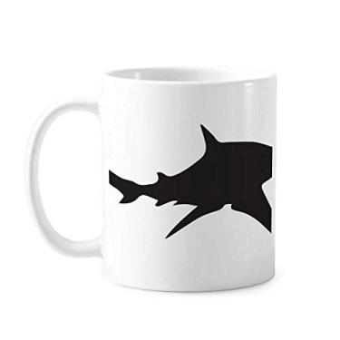 Imagem de Caneca de cerâmica Ocean Black Shark Biology Peixe Cerâmica Café Porcelana