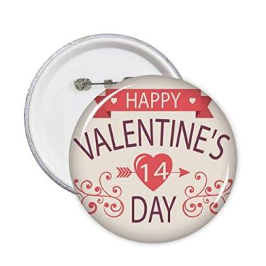 Imagem de Vermelho Feliz Dia dos Namorados 14 alfinetes de flecha de coração com botão de distintivo decoração 5 peças