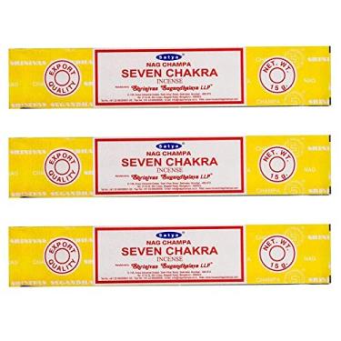 Imagem de Kit com 3 Caixas de Incenso Satya Nag Champa Seven Chakra de 15g