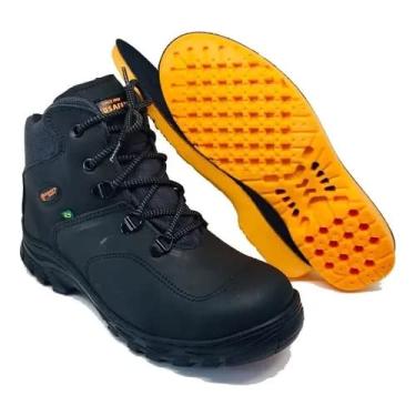 Imagem de BOTA DE SEGURANÇA ECOSAFETY PS410-AP BICO DE PVC COURO LATEGO PRETO C.A 17144 + PALMILHA ANATÔMICA Tamanho:44