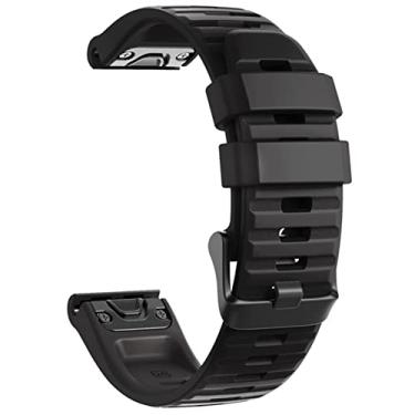 Imagem de KAPPDE 20 22 26mm Sport Silicone Watchband Pulseira para Garmin Fenix 7 7X 7S 6X 6 6S Pro 5X 5 5S Plus 3 3HR Pulseira de liberação rápida Easyfit (Cor: Preto, Tamanho: 26MMFenix 6X Pro)