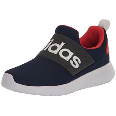 Imagem de adidas Tênis de corrida infantil unissex Lite Racer Adapt 4.0, Azul escuro/branco/vermelho brilhante, 6 Infant
