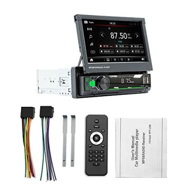 Imagem de LUGU Tela retrátil de 7 polegadas Carro MP5 MP4 MP3 Player BT 5.1 Localizador de carro Frequência Modulação Canal Rádio Entrada de Áudio AUX com Interfaces USB Duplas e Luzes de Botão de Sete Cores