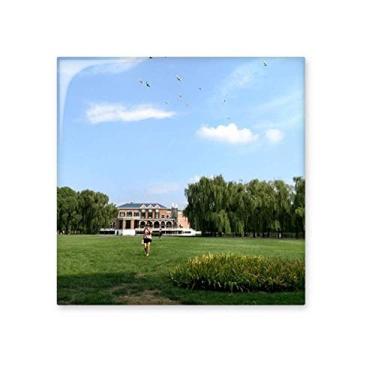 Imagem de Pedra de parede para cozinha de banheiro brilhante com azulejo de cerâmica Green Planting Park