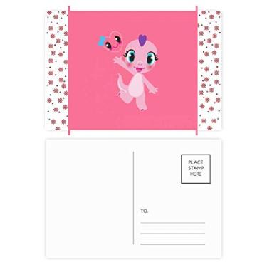 Imagem de Dinosaur Kingdom Love You Christmas Flower Celebration Cartão postal Blessing Mailing Card