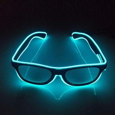 Imagem de (Azul) - sanzhi Light Up Luminous Glasses EL Wire Eyewear com Switch Controller, Newy Dress Decor (Azul)