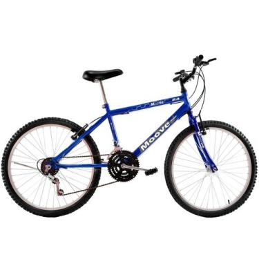 Imagem de Bicicleta Aro 24 Masculina Menino 18 Marchas Azul - Moove