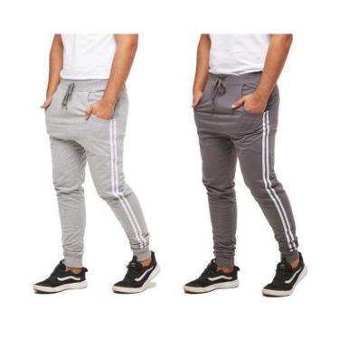 Imagem de KIT 02 CALÇAS DE MOLETOM MASCULINA SARUEL SKINNY SPORT LUXO-cinzaclaro-cinzagrafite-PP-Masculino