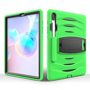 Imagem de QYiD Capa para Galaxy Tab S6 10,5 SM-T860/T865, capa protetora resistente à prova de choque de três camadas com suporte integrado e slot para caneta para Samsung Galaxy Tab S6 (2019) 10,5"