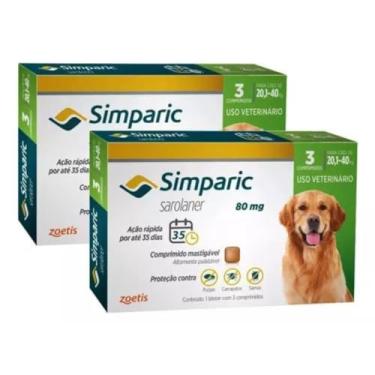 Imagem de Simparic Antipulgas Para Cão Cães Cachorro de 20 Á 40 Kg Carrapatos 80mg 6 cp Kit 2