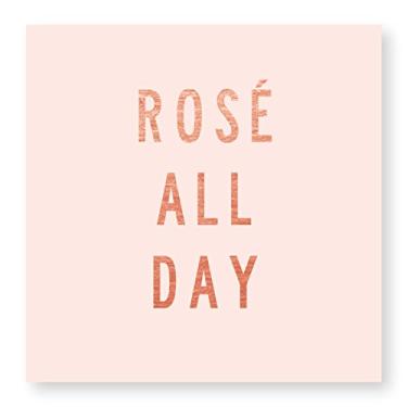 Imagem de X&O Paper Goods Guardanapos rosa'Rosé All Day', para bebidas e coquetéis, 20 peças, 12,7 cm L x 12,7 cm C