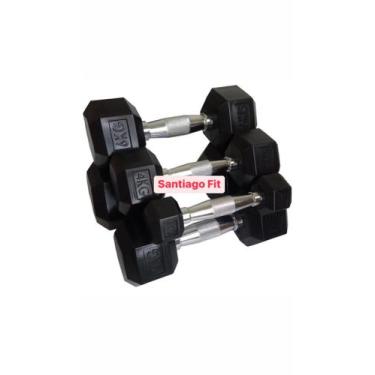 Imagem de Halteres injetados sextavados 1 a 10kg  - Santiago Fit