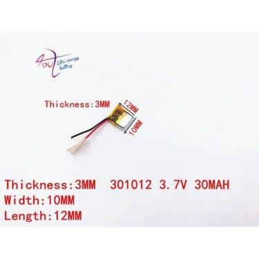 Imagem de Mini Micro Bateria 3,7v 30mah 3mm X 10mm X 12mm 301012 - KMIG