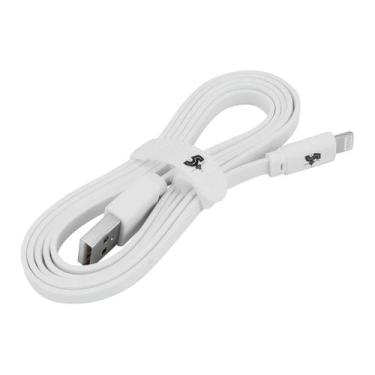 Imagem de Cabo Flat Lightning Carregador Dados Branco - 1,20m - 5+, BRANCO