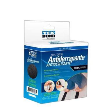 Imagem de Fita Antiderrapante Autoadesiva Preta 50X5M Tek Bond - Tekbond