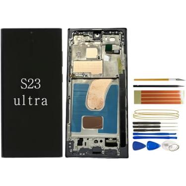 Imagem de Substituição de tela S23 Ultra para Samsung Galaxy S23 Ultra 5G (série SM-S918) -Galaxy S23 Ultra LCD Display Touch Digitalizador com moldura, ferramentas de instalação, sensor sem impressão digital