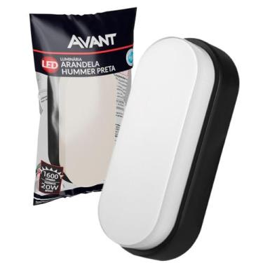 Imagem de Kit 2 Arandela Tartaruga Led Preta IP65 20w Branco Frio 6500K - Avant