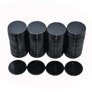 Imagem de Smartdealspro Conjunto de 100 fichas de pôquer de plástico opaco de 25 mm/2,5 cm (preto)