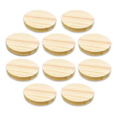 Imagem de 10 Bolachas Disco Madeira Pinus 11 Cm Diâmetro Artesanato GRANDE - JKV