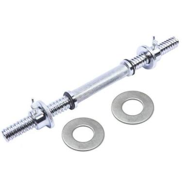 Imagem de Barra Halter Maciça 40cm Recartilhada Com Rosca Yangfit