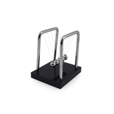 Imagem de Pêndulo De Newton C Base Preta Suporte Metal Enfeite Para Decoração De Mesa Escritório Sala Quarto