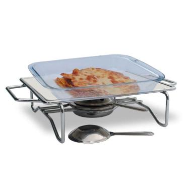 Imagem de Rechaud Retangular Pequeno 240 X 200mm Chapa Alumínio Ravinox 511