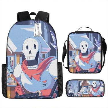 Imagem de Conjunto de mochilas Undertales Papyrus Anime School, 3 unidades com S