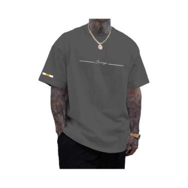 Imagem de Camiseta Masculina De Verão Estampada De Manga Curta Em Poliéster Para