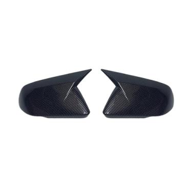 Imagem de Compatível com Ford Mustang 2015-2020 Tampa do espelho retrovisor lateral do carro Tampa da asa Porta externa Caso de visão traseira Guarnição adesivo de fibra de carbono(With Light Carbon)
