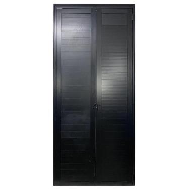 Imagem de Porta Camarão Lambril Alumínio 210x80 Linha Veneza Abertura Direita - 