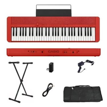 Imagem de Teclado Casio CT-S1 61 teclas Bluetooth Vermelho + Suporte + Capa + P1