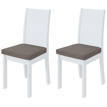 Imagem de Cadeiras Kit 2 Cadeiras Athenas Branco/Suede - Móveis Lopas