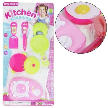 Imagem de Kit Cozinha Infantil Com Fogao + Panela E Acessorios Kitchen Cleaning