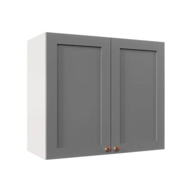 Imagem de Armário Aéreo 2 Portas 80cm Arizona CabeCasa MadeiraMadeira Branco/Cinza Claro