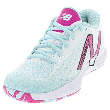 Imagem de New Balance Tênis feminino FuelCell 996 V4 Hard Court, Branco/Rosa Glo/Glacier, 41