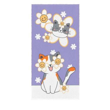 Imagem de Toalha de Banho Felpuda Estampada Miau 0,60cm x 1,10m - Lepper