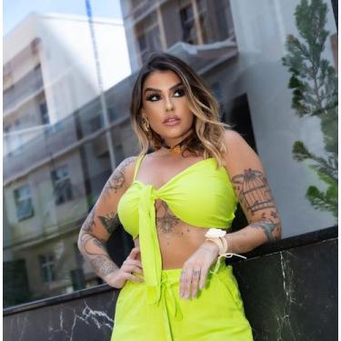 Imagem de Cropped Top Feminino De Alça Com Bojo e Aamarração Estilo Biquini Suti