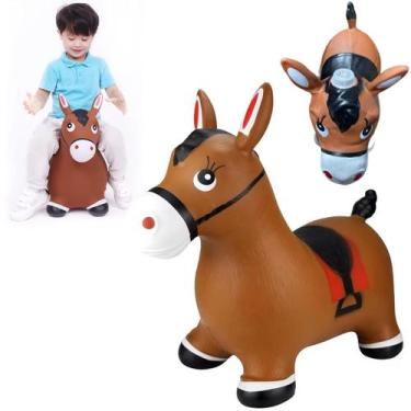 Imagem de Burrinho Cavalo De Borracha Upa Upa Pula Brinquedo Marrom - Tesla Stor