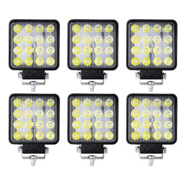 Imagem de Kit 6 Farol Milha Auxiliar 16 Led Agrícola Off Road 48w - Briwax
