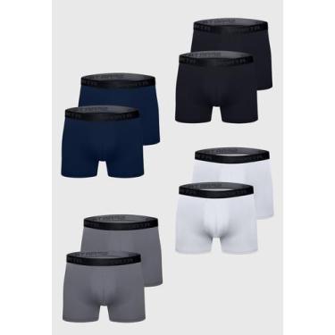 Imagem de Kit 8 pçs Cueca Sparta Boxer Microfibra, GG, Masculino, Preto, Branco