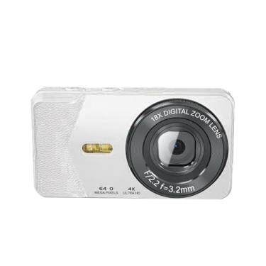 Imagem de Yunseity Câmera de Vídeo Digital, Câmera de Vídeo Selfie 4k 64MP Com Zoom de 18x para Iniciantes, Adequado para Viagens e Uso Diário (WHITE)