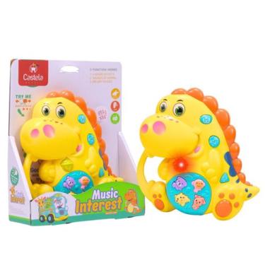 Imagem de Brinquedo Teclado Infantil Dinossauro Musical C/ Sons e luz - Castela 