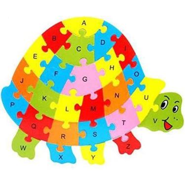 Imagem de Quebra-cabeça de madeira colorida Lianshi Alphabet Jigsaw Puzzle 26 le