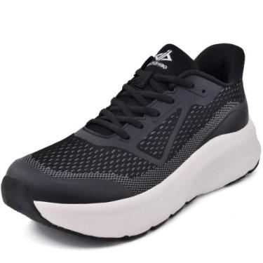Imagem de Sapatos JACKSHIBO Wide Toe Box para homens correndo em preto/branco