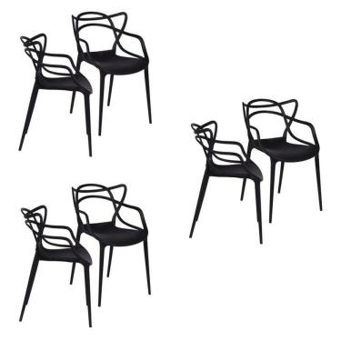 Imagem de Kit com 6 Cadeiras para Sala de Jantar Allegra Solna Preto