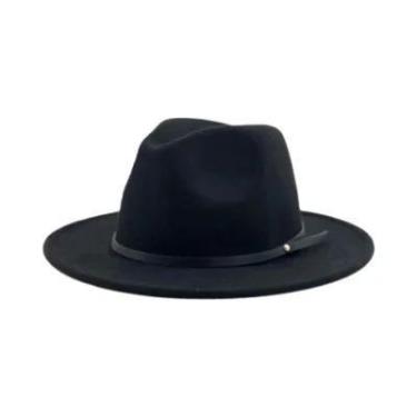 Imagem de Chapéu Fedora Vintage Unissex De Lã Trilby 54-56-60CM Com Aba Larga El