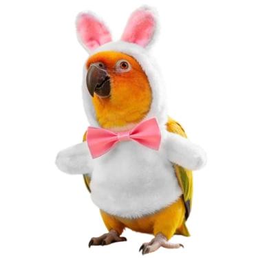 Imagem de Casacos Para Pássaros | Manto com Capuz Resistente ao com Estampa de Coelho,Roupas Ajustáveis para Aves - para Inverno, Calopsitas, Periquitos, Papagaios-do-congo, Conures, Mainás,