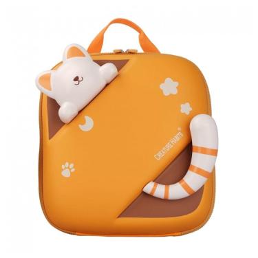 Imagem de Mochila infantil CREATURE HABITS gato para pré-escola em EVA impermeável, para crianças de 3 a 8 anos, laranja