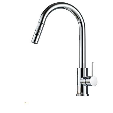 Imagem de Torneiras de cozinha retráteis cromadas/pretas/douradas bico de pulverizador de fluxo de água fria quente bico de puxar para baixo torneira misturadora guindaste para cozinha, b cromado, china